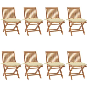 OMAXI Skládací zahradní židle s poduškami 8 ks masivní teak 440889