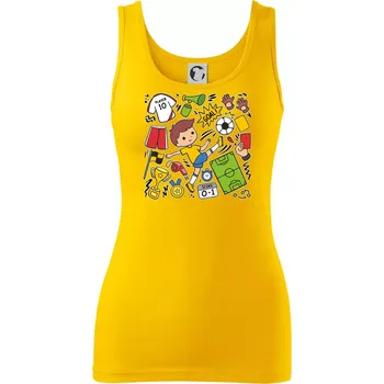 Dámské tričko Malý fotbalista ikony - Dámské tílko - S ( Žlutá )