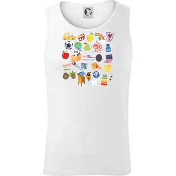 Obrázková abeceda - Tílko pánské Core - M ( Bílá )