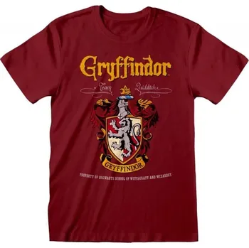 Pánské tričko Curepink Harry Potter Gryffindor Nebelvír znak hnědé