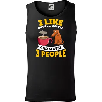 Pánské termoprádlo I like dogs and coffee and maybe 3 people - Tílko pánské Core - L ( Černá )