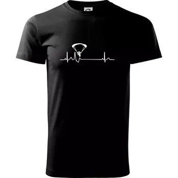 Pánské tričko EKG paramotor - Triko extra velké (5-8XL) - 8XL ( Černá )