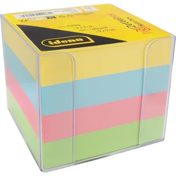 Blok Poznámkový blok, průhledný, 9 x 9 x 8 cm, včetně bloku na 700 listů