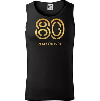80 let zlatý člověk - Tílko pánské Core - XL ( Černá )
