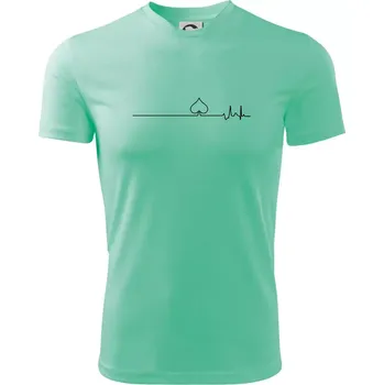 Pánské tričko Poker EKG listy piky - Pánské triko Fantasy sportovní (dresovina) - L ( Mátová )