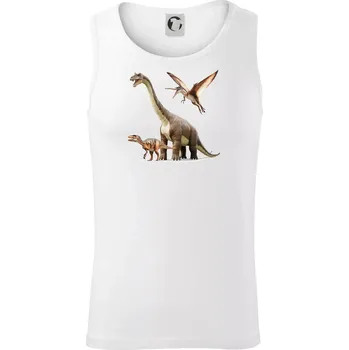 Fotka s dinosaury - Tílko pánské Core - 2XL ( Bílá )