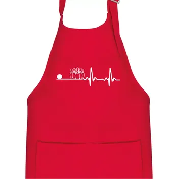 Kuchyňská zástěra Kuželky EKG - Dětská zástěra na vaření - Univerzální velikost ( Červená )