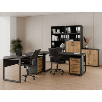 Kancelářská sestava Kancelářská sestava NEJBY GIANNI PREMIUM 5, antracit/dub wotan + vyzvednutí ZDARMA