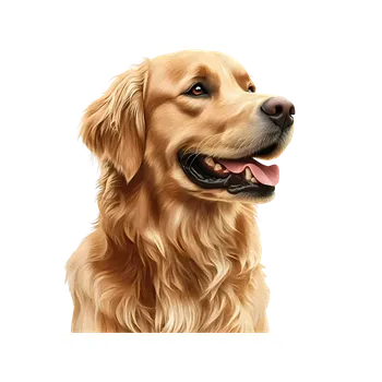 samolepka UV samolepka se psem Zlatý retrívr 6x4 cm (UV samolepka s plemeny psů , plemena )