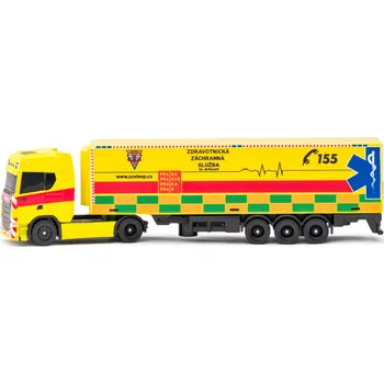 autíčko Maisto - CZ - Mini pracovné stroje, Kontajnerový náves Scania 770S GOLEM EMS, Česká republika, 1:64