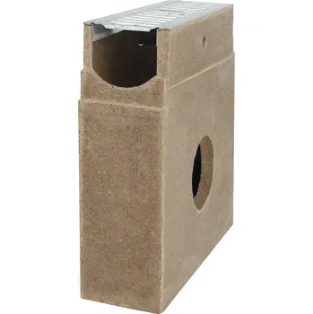 Odvodňovací žlab Sběrná polymerbetonová vpusť BIELBET A15 s pozinkovanou mříží 333 x 125 x 400 mm 100 mm