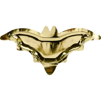 Talíř Papírové talíře netopýr zlaté, 37,5x18,5 cm, sada 6 ks