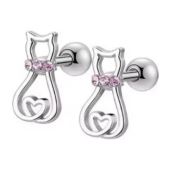 Šperk Přívěskynakrk.cz Ocelové náušnice CUTE Kočičky