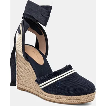 Dámská obuv Espadrilky Tommy Hilfiger FRINGE CANVAS HIGH WEDGE FW0FW08878 námořnická modř 59X, EUR 39