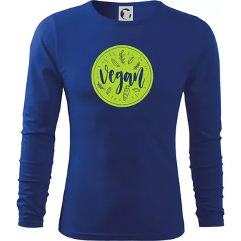 Pánské tričko Vegan zelenina v kruhu - Triko s dlouhým rukávem FIT-T long sleeve - S ( Královská modrá )