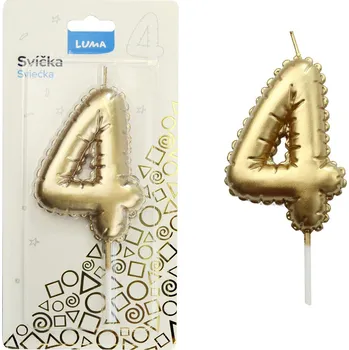 Balónek Majjam Svíčka č. 4 balónek ZLATÝ