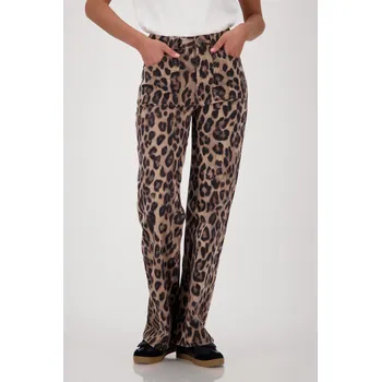 Dámské kalhoty Kalhoty Monari 8784 hnědé leopardí vzor Velikost: 34