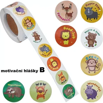 samolepka Dekorativní samolepky motivační hlášky se zvířátky B - 100 ks