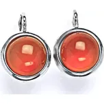 Zlaté náušnice, bílé i žluté zlato , přírodní kámen karneol - NK 1452 (karneol 10 mm)