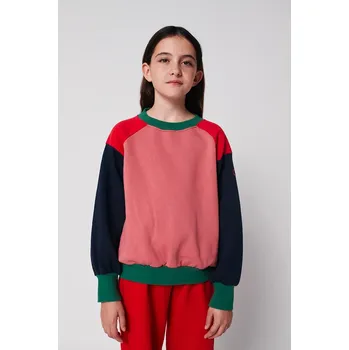 Chlapecká mikina Dětská bavlněná mikina Bobo Choses Tic Tac Toe 225AC046 růžová 30X, vel. 111/122