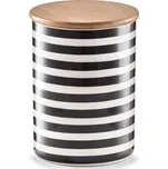ZELLER Keramická dóza pruhy 900ml, černobílá 11,5x15cm