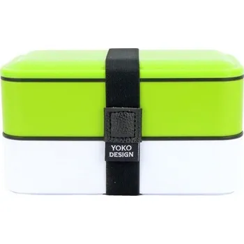 Svačinový box Yoko Design box na jídlo dvoupatrový, zelený