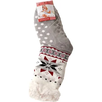 Dámské ponožky Emi Ross - domácí hřejivé dámské ponožky, šedá, velikost: 39-42