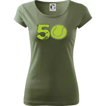 Dámské tričko Tenis kulaté narozeniny 50 - Dámské triko Pure - XS ( Khaki )
