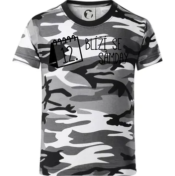 Chlapecké tričko Blíží se Sámday - Dětské maskáčové triko - 122 cm/6 let ( Šedý maskáč )