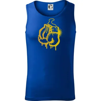 Box rukavice - zlatý potisk - Tílko pánské Core - S ( Královská modrá )