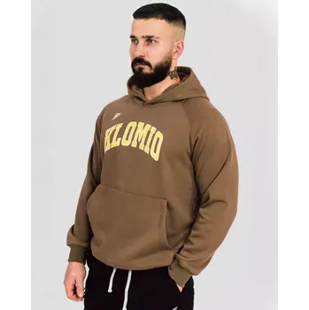Pánská mikina KLOMIO Pánská fitness mikina Split hnědá, hnědá