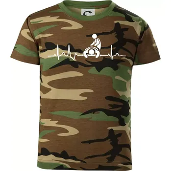 Chlapecké tričko EKG masáž - Dětské maskáčové triko - 134 cm/8 let ( Hnědý maskáč )