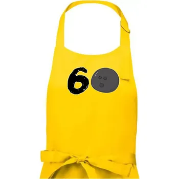 Kuchyňská zástěra Bowling kulaté narozeniny 60 - Dámská zástěra na vaření - Univerzální velikost ( Žlutá )