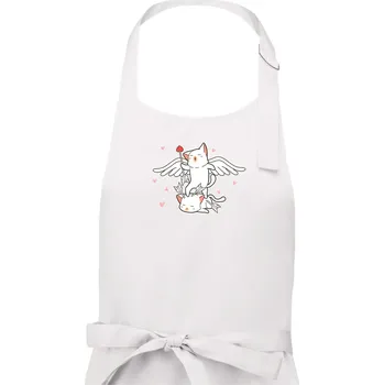Kuchyňská zástěra Kočky Amorův šíp - Pánská zástěra na vaření - Univerzální velikost ( Bílá )