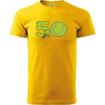 Pánské tričko Tenis kulaté narozeniny 50 - Triko extra velké (5-8XL) - 7XL ( Žlutá )