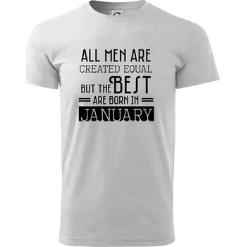 All men are created equal january - Triko extra velké (5-8XL) - 8XL ( Světlešedý Melír )