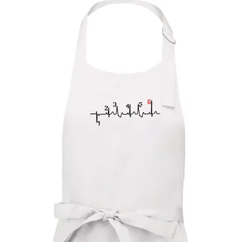Kuchyňská zástěra Moto EKG řazení - Pánská zástěra na vaření - Univerzální velikost ( Bílá )