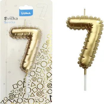 Balónek Majjam Svíčka č. 7 balónek ZLATÝ