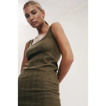 Dámské šaty Bavlněné šaty MUUV. FENDU sukienka.krotka.FENDU zelená 77X, vel. M