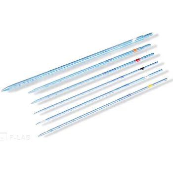 Pipeta dělená třídy B, úplný výtok, COLOR CODE (Objem (ml): 25, Dělení (ml): 0,10, Největší přípustná chyba (ml): 0,20, Barevný pruh: bílý, Délka (mm): 450, Balení (ks): 1)