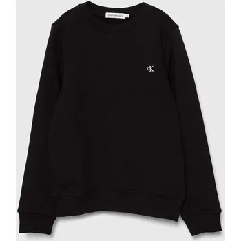 Chlapecká mikina Dětská mikina Calvin Klein Jeans černá barva, hladká IU0IU00570.128.176.PPYH 99X, vel. 128