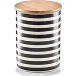 ZELLER Keramická dóza pruhy 580ml, černobílá 10x13cm