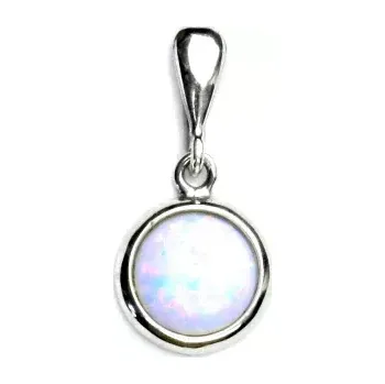 Přívěsek Stříbrný přívěsek , syntetický bílý opál - P 1503/22 (opál 8 mm)