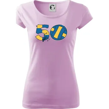Dámské tričko Volejbal kulaté narozeniny 50 - Dámské triko Pure - XS ( Orchid )