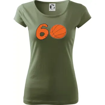 Dámské tričko Basketball kulaté narozeniny 60 - Dámské triko Pure - XS ( Khaki )