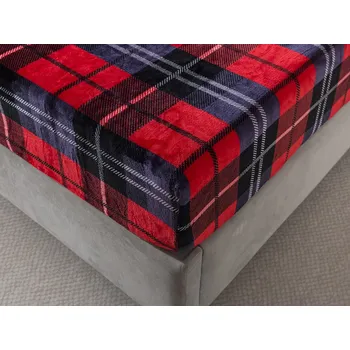 Prostěradlo XPOSE® Mikroplyšové prostěradlo KOSTKA Exclusive - červené 180x200 cm, Mikroplyš + Prodloužená možnost vrácení zboží do 50 dnů