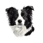 Moon River Border kolie samolepka se psem 5x5