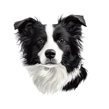 samolepka UV samolepka se psem Border kolie 5x5 (UV samolepka s plemeny psů , plemena )