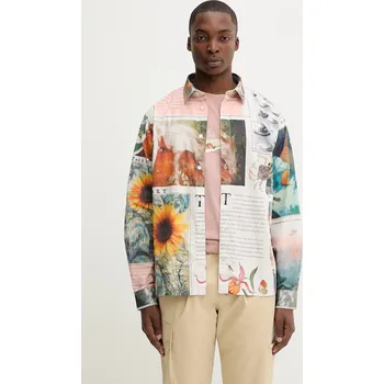 Bavlněná košile Desigual PACO pánská, béžová barva, relaxed, s klasickým límcem, 25WMCW20 MLA, vel. L