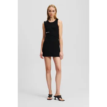 Dámské šaty ŠATY KARL LAGERFELD JEANS KLJ RIBBED TANK DRESS BLACK